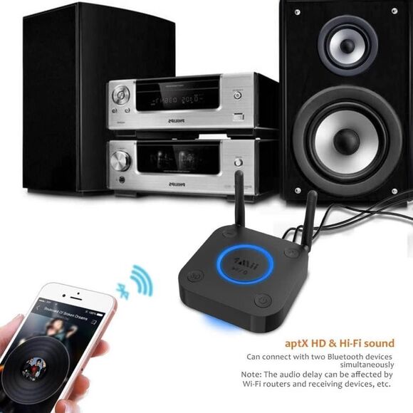 Long Range Bluetooth 5.1 Receiver, HiFi Wireless 3D Surround HD Optical RCA - Picture 7 of 10